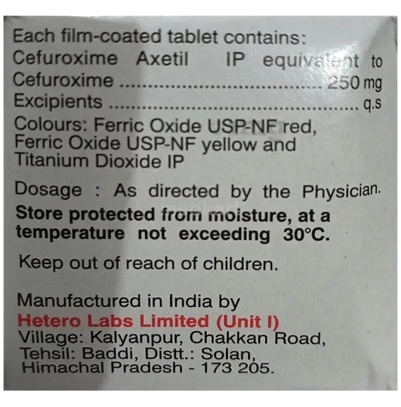 c furo 250mg tablet 10's